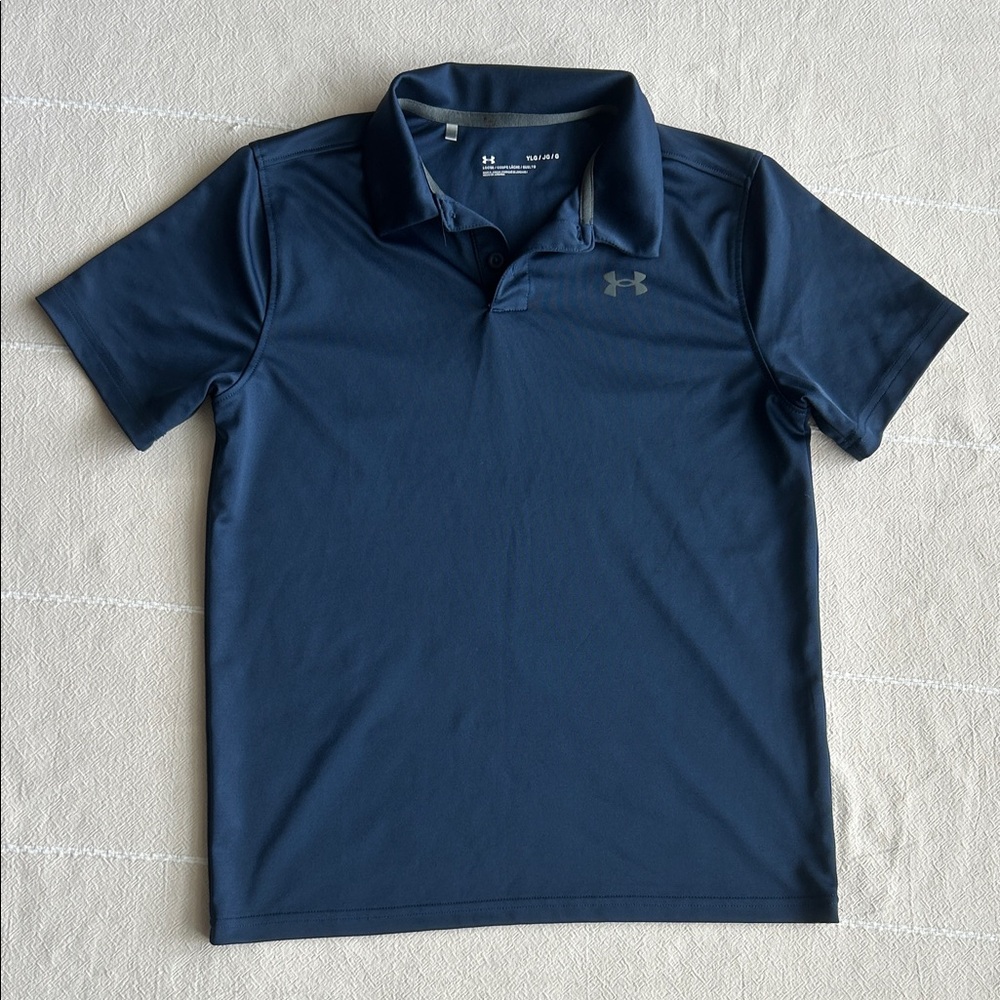 Under Armour Boys Large Youth Dark Blue Polo Shirt